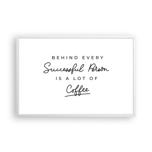 Póster en marco blanco - El secreto del éxito - 91x61 cm