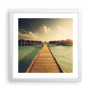 Póster en marco blanco - Una cálida invitación - 40x40 cm