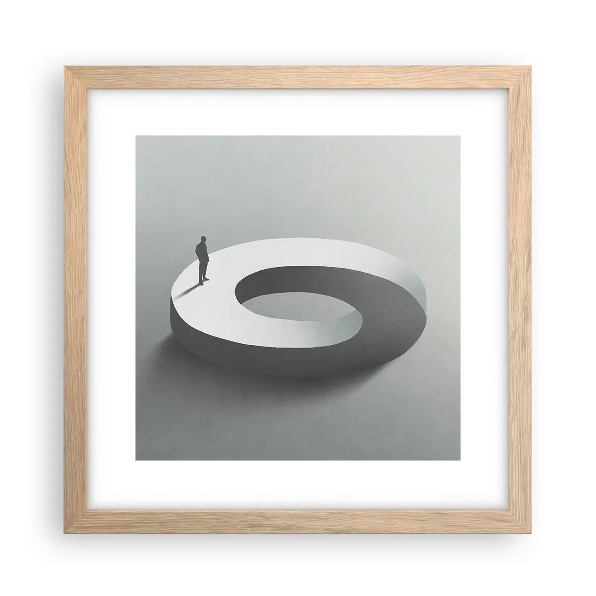 Póster en marco roble claro - Ser sabio no es una labor sencilla - 30x30 cm