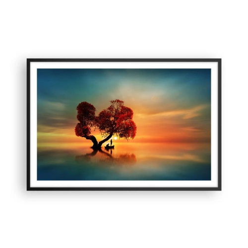 Póster en marco negro - La lejanía y el silencio del mundo - 91x61 cm