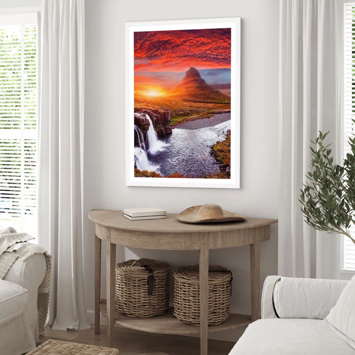 Póster en marco blanco - Una vista de la Tierra Media - 30x40 cm