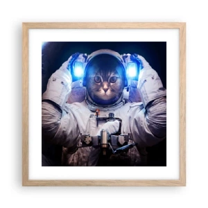 Póster en marco roble claro - Houston, tienes un problema. - 40x40 cm