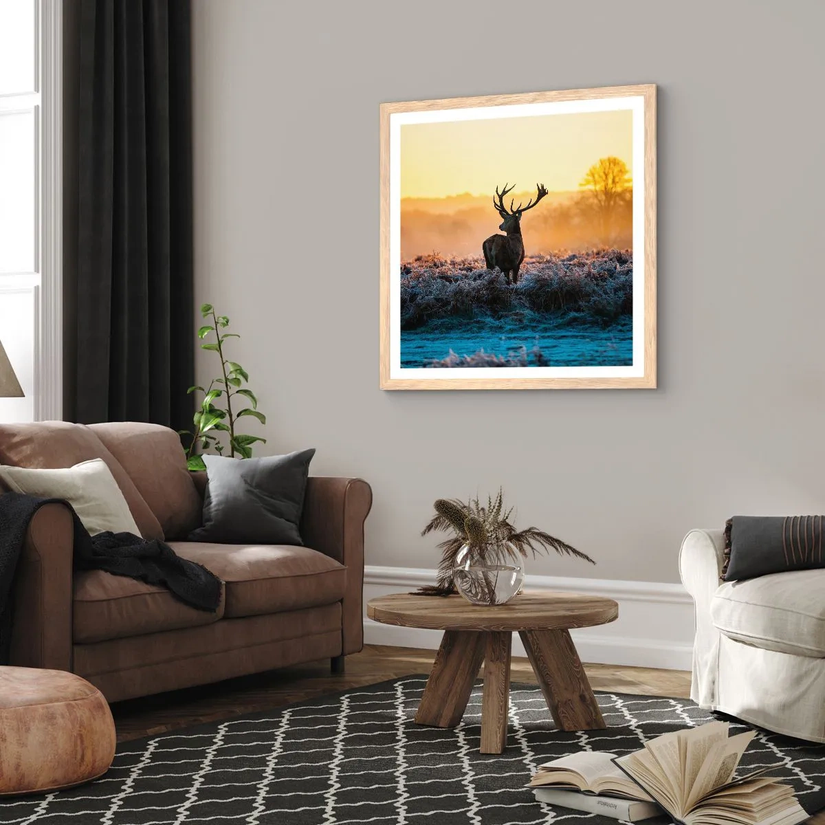 Póster en marco roble claro - Coronado en sus propios dominios - 30x30 cm