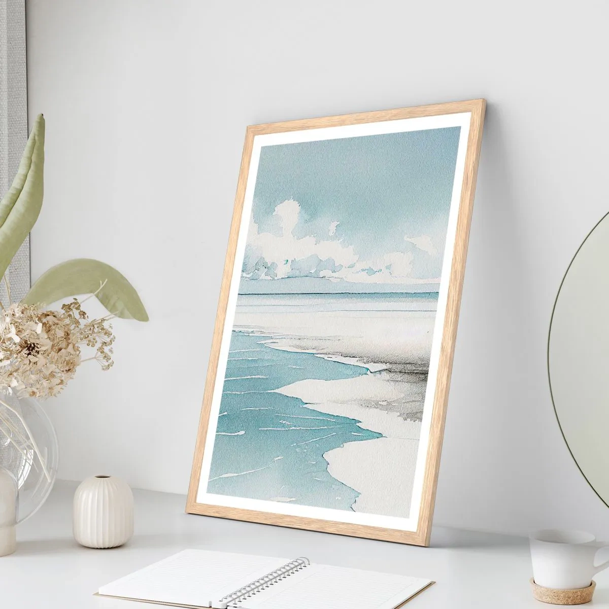 Póster en marco roble claro - Suave marea otoñal - 40x50 cm