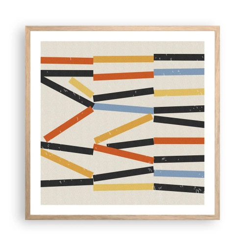 Póster en marco roble claro - Composición horizontal - 60x60 cm