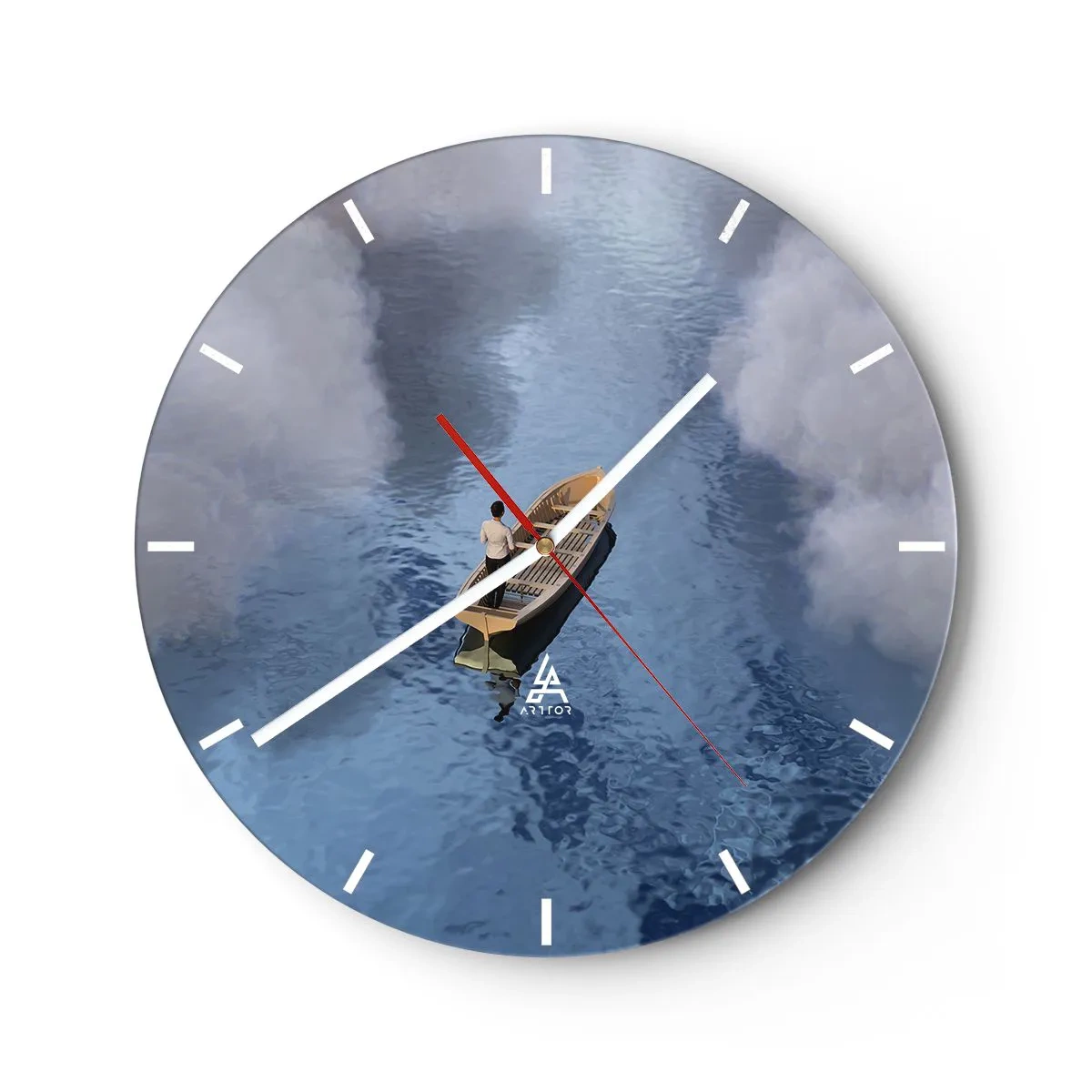 Reloj de pared - Reloj de vidrio - La vida - el viaje - lo desconocido - 40x40 cm