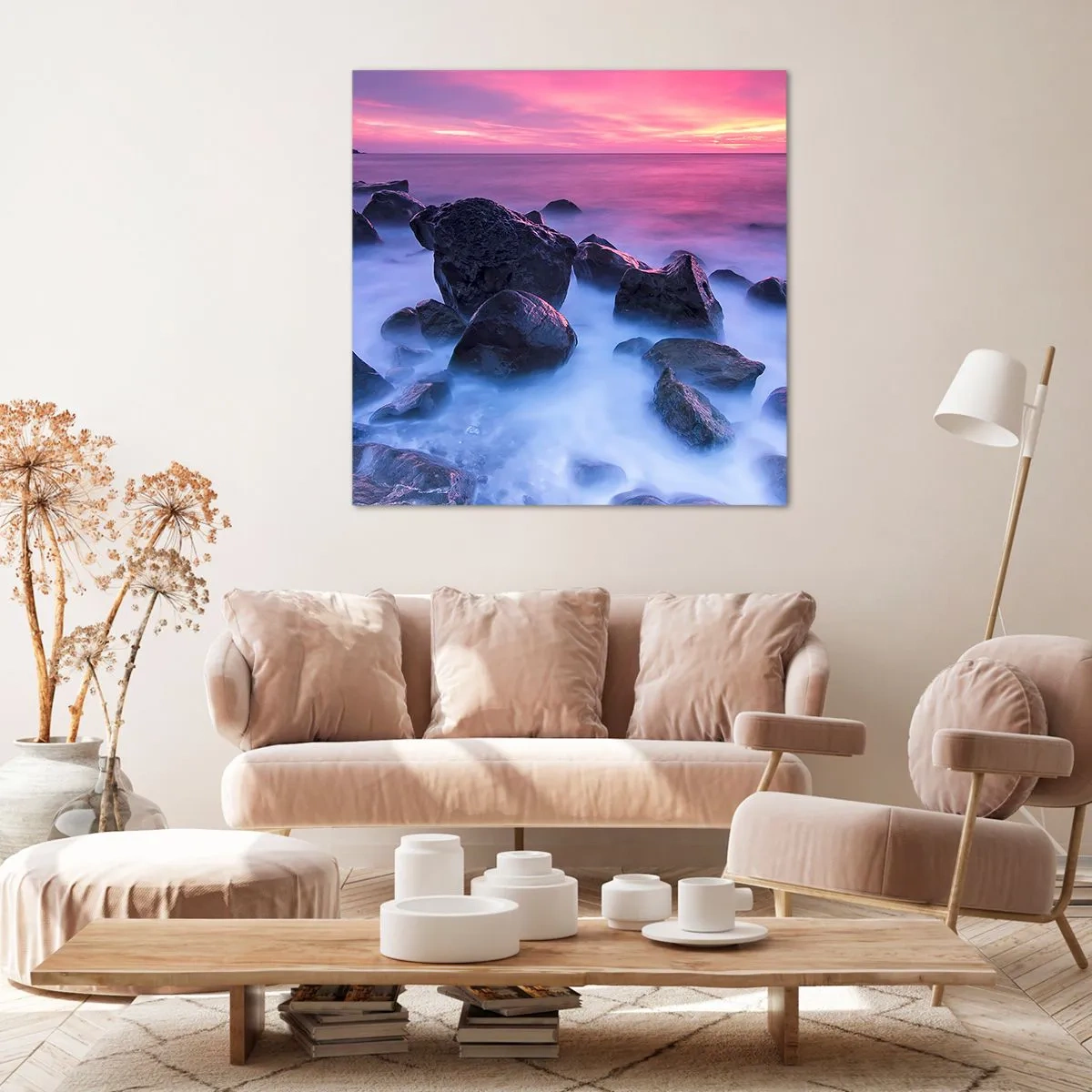 Cuadro sobre lienzo - Impresión de Imagen - Nacimiento en la luz y la niebla - 40x40 cm