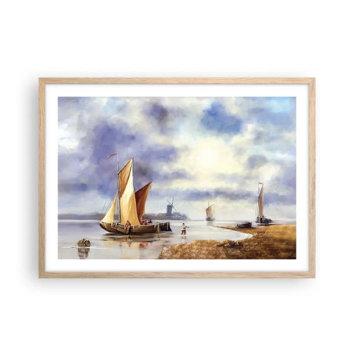 Póster en marco roble claro - El regreso de los marineros - 70x50 cm