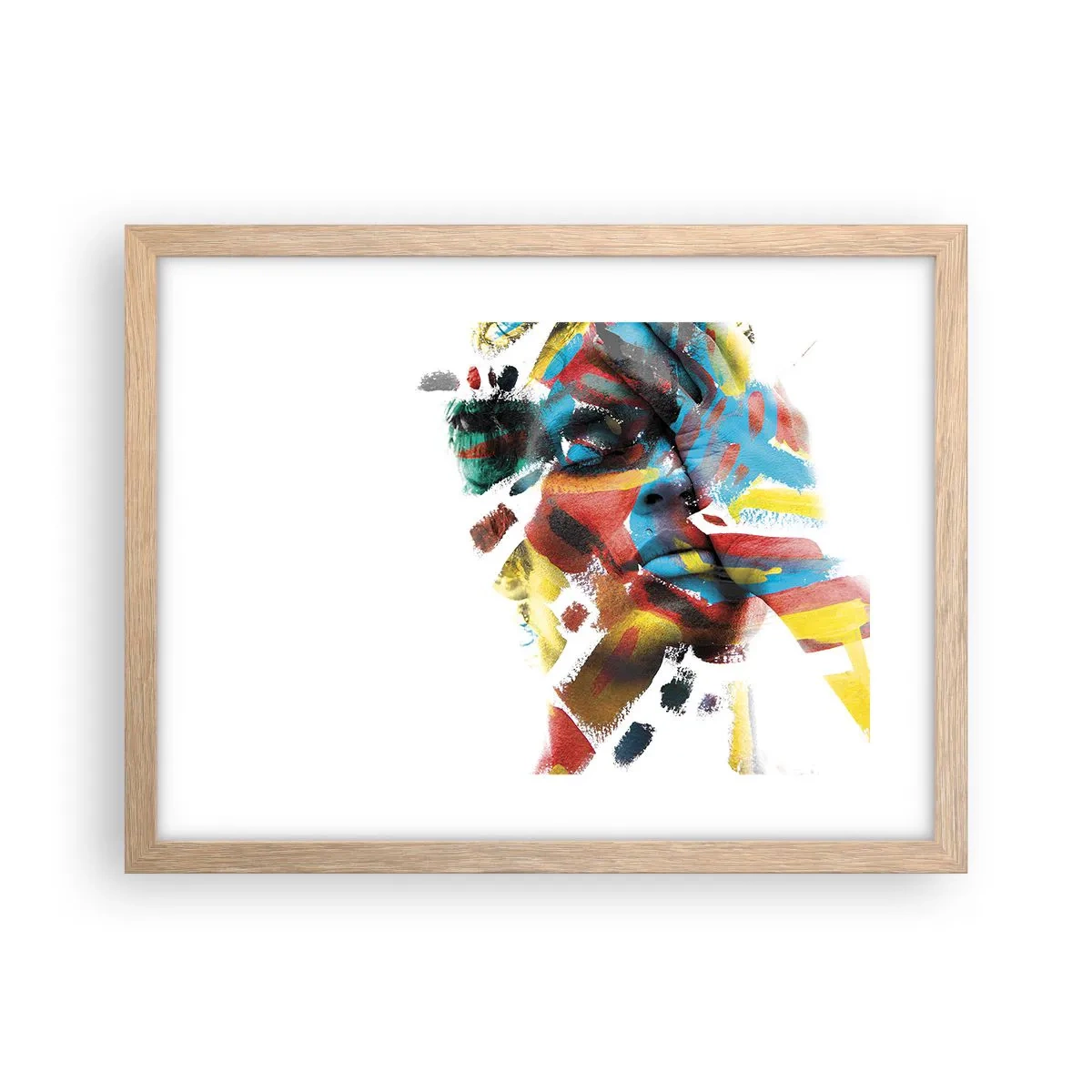 Póster en marco roble claro - Una personalidad colorida - 40x30 cm