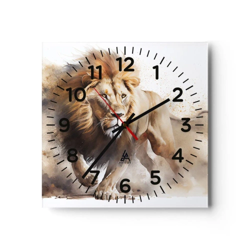 Reloj de pared - Reloj de vidrio - El rey ha partido - 40x40 cm