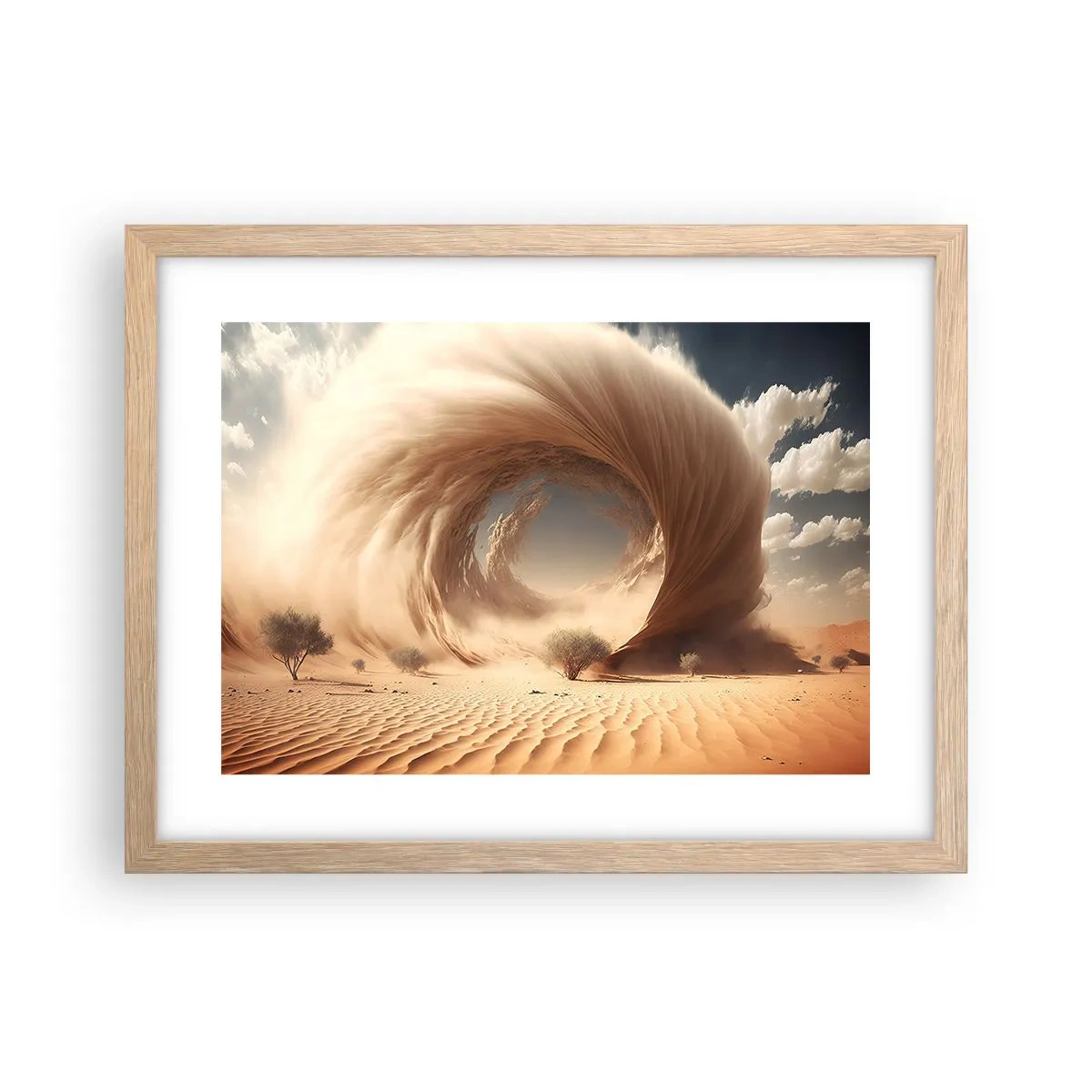 Póster en marco roble claro - Portal abierto - 40x30 cm