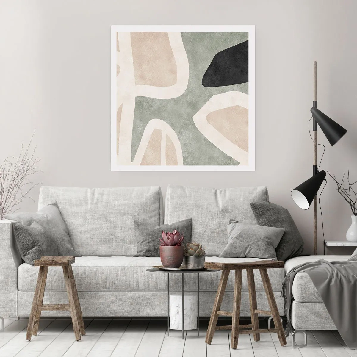 Póster - Composición con un toque negro - 40x40 cm