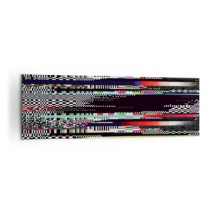Cuadro sobre lienzo - Impresión de Imagen - Líneas y píxeles coloridos en un estilo abstracto. - 160x50cm - Una imagen de otra realidad - Decoración de pared moderna para salón y dormitorio ARTTOR