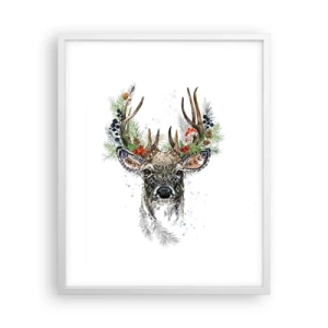 Póster en marco blanco - Con vestimenta festiva - 40x50 cm