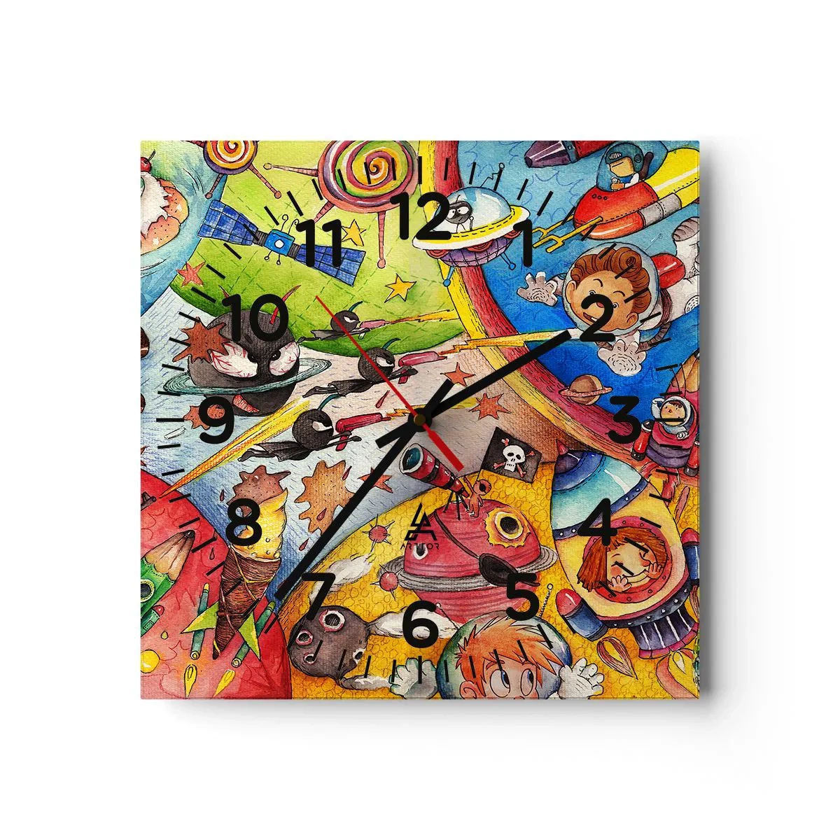 Reloj de pared - Reloj de vidrio - Una gran aventura cósmica - 30x30 cm