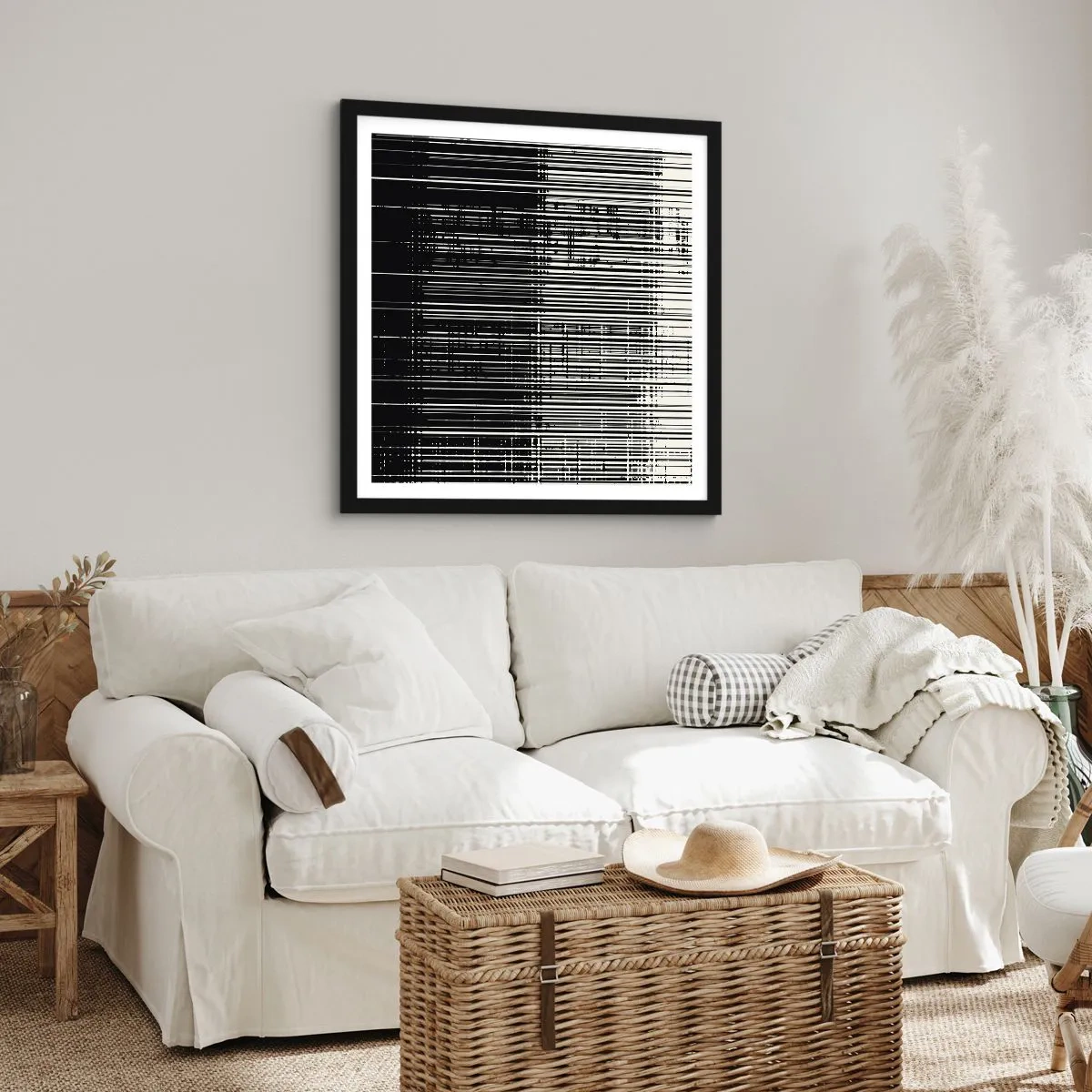Póster en marco negro - Ondas y vibraciones - 60x60 cm