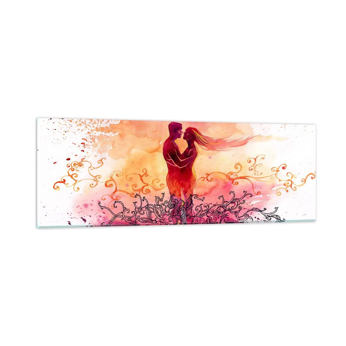 Cuadro sobre vidrio - Impresiones sobre Vidrio - ¡Un solo corazón! Necesito tan poco para ser feliz… - 90x30 cm