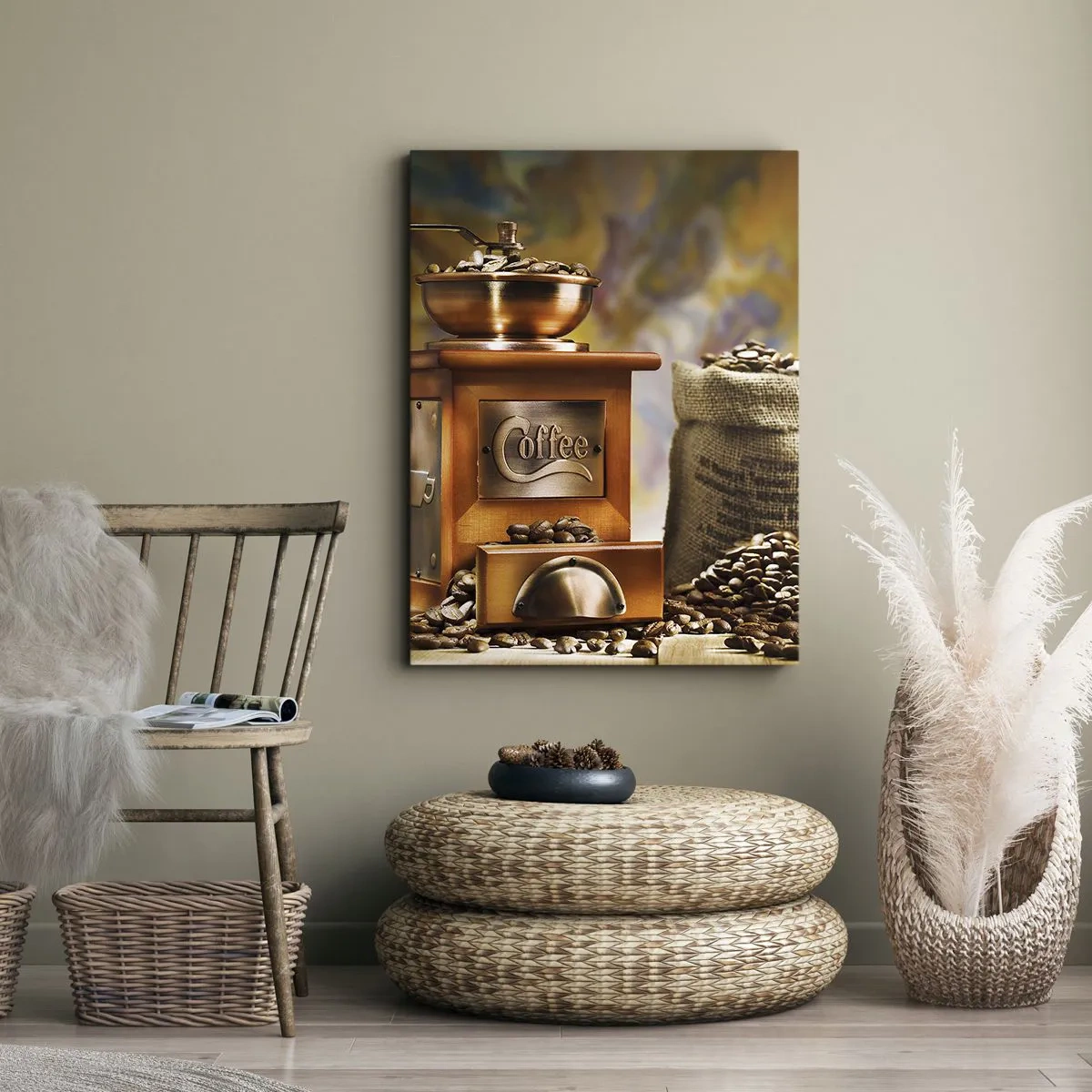 Cuadro sobre lienzo - Impresión de Imagen - El crujido de los granos, el ruido del molino - 55x100 cm