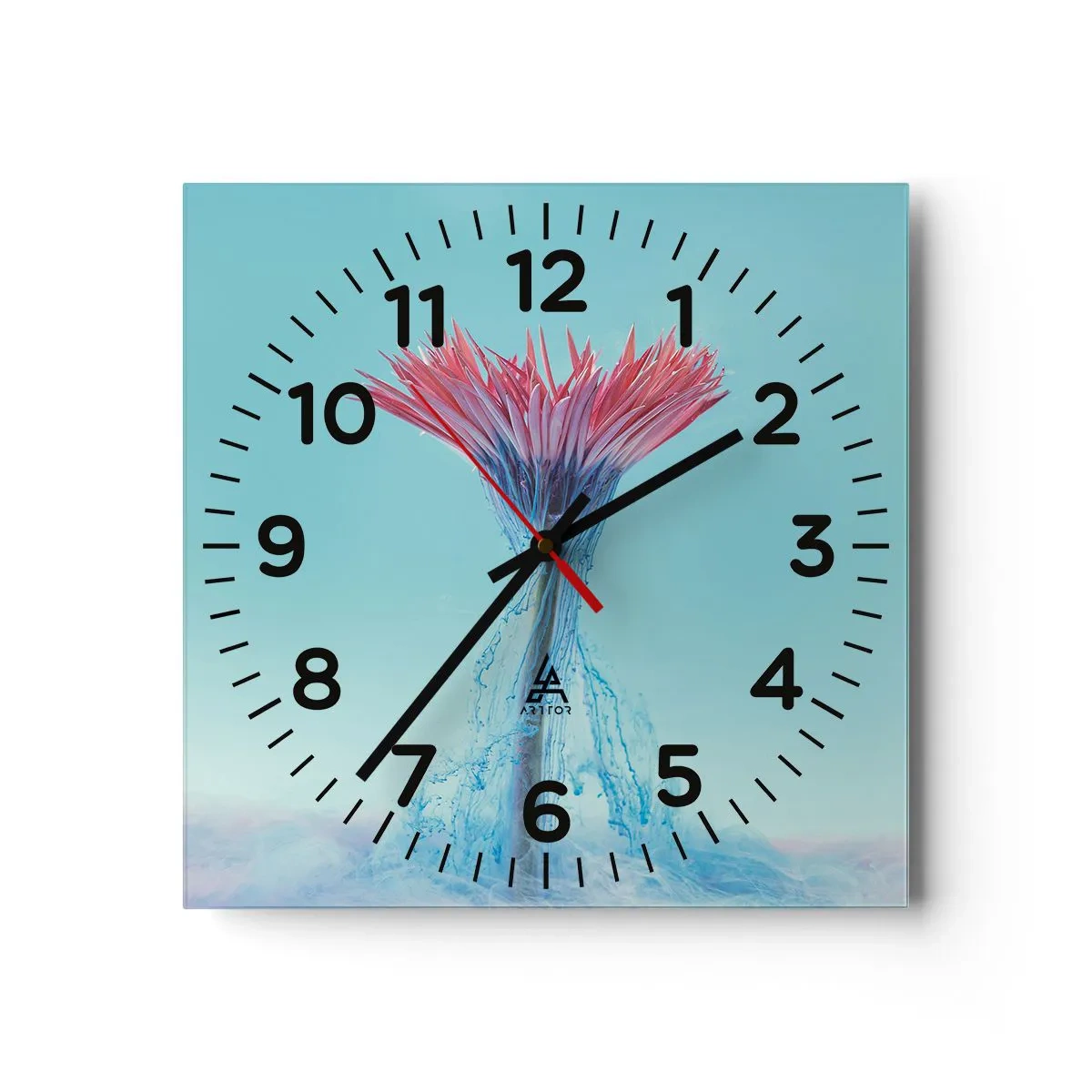 Reloj de pared - Reloj de vidrio - En un abrazo vigorizante - 40x40 cm