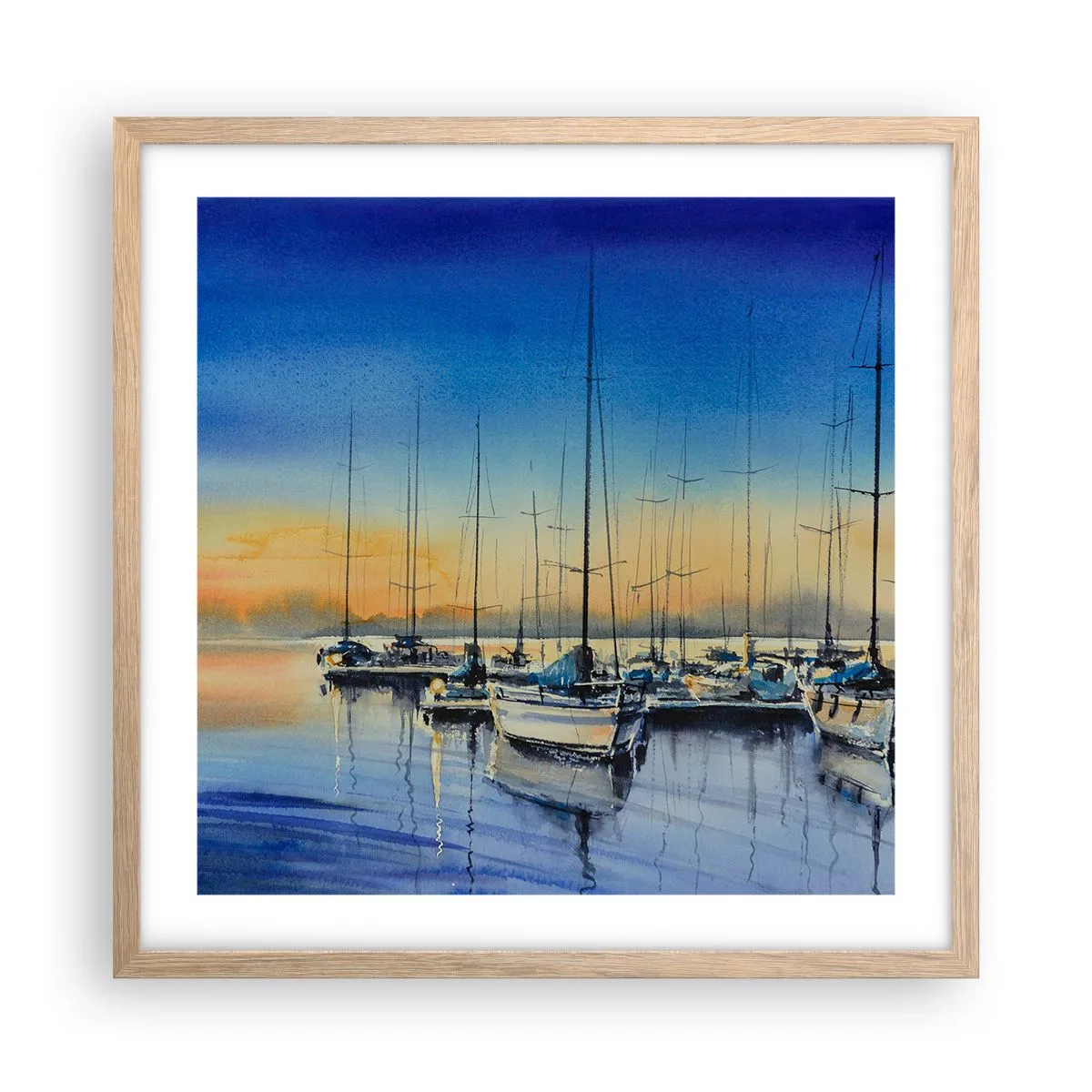 Póster en marco roble claro - El final de un buen día - 50x50 cm