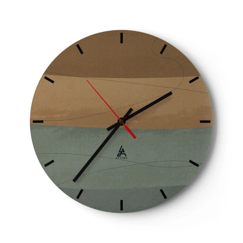 Reloj de pared - Reloj de vidrio - Composición horizontal - 40x40 cm