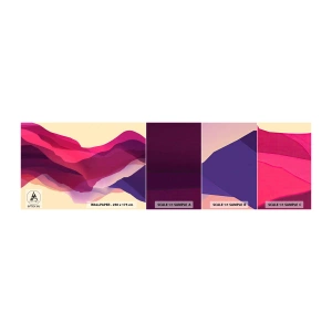 Muestra de fotomural autoadhesivo Deluxe Sticker - Ondas púrpuras - Abstracción, Pedazo, Arte Moderno - 100x30 cm