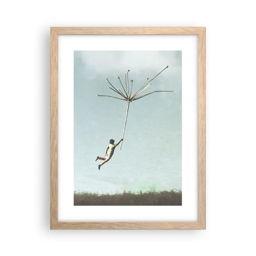 Póster en marco roble claro - Bailando con la brisa - 30x40 cm