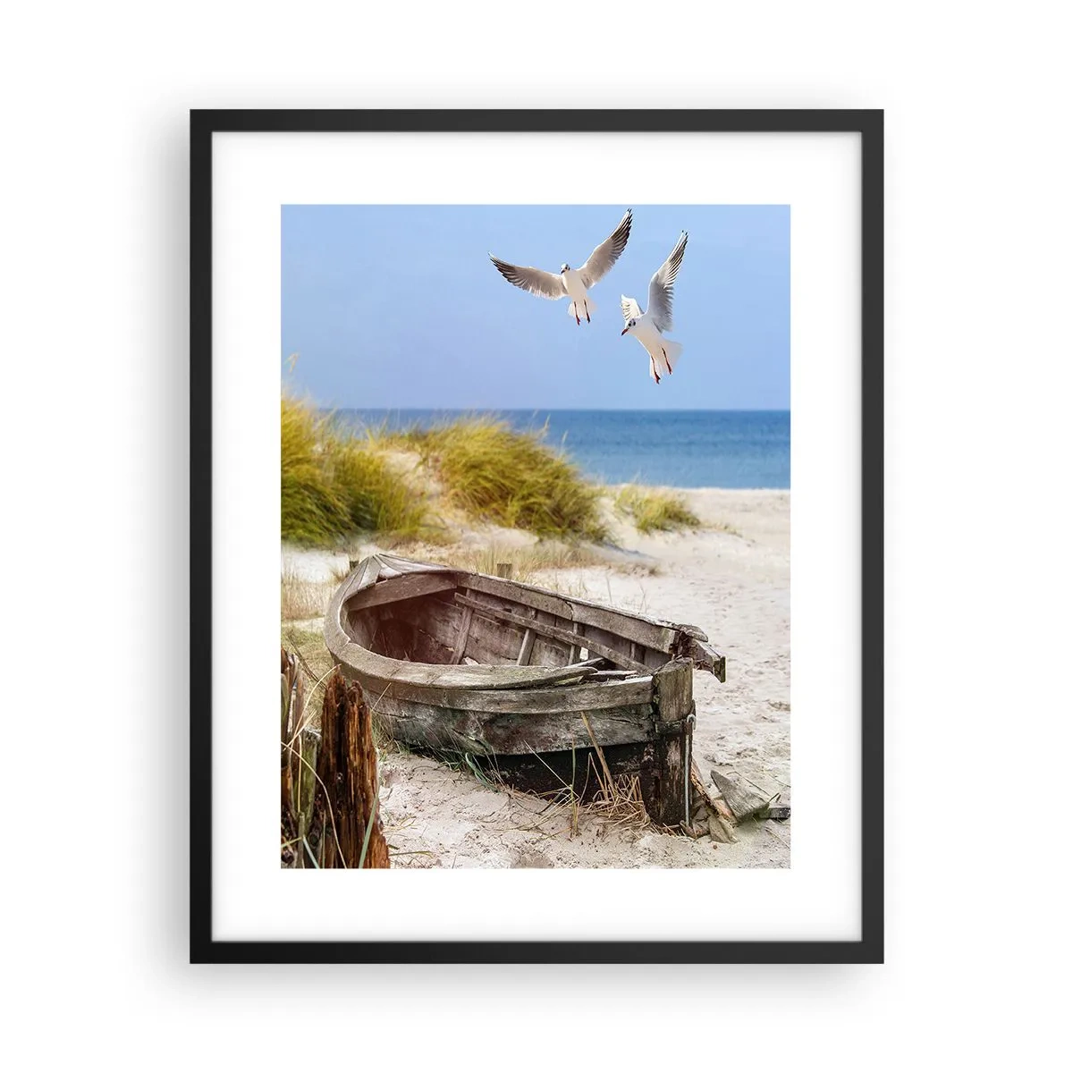 Póster en marco negro - Bañada por el viento - 40x50 cm