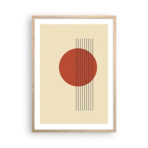 Póster en marco roble claro - Cruzando el círculo - 50x70 cm