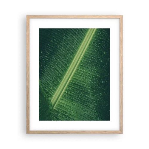 Póster en marco roble claro - Estructura del verde - 40x50 cm
