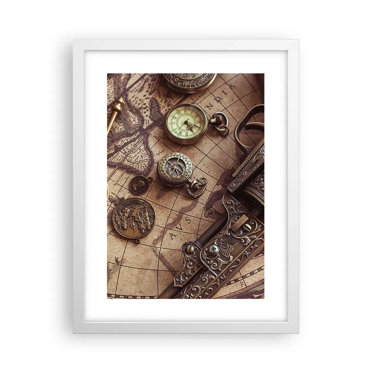 Póster en marco blanco - La aventura llama - 30x40 cm