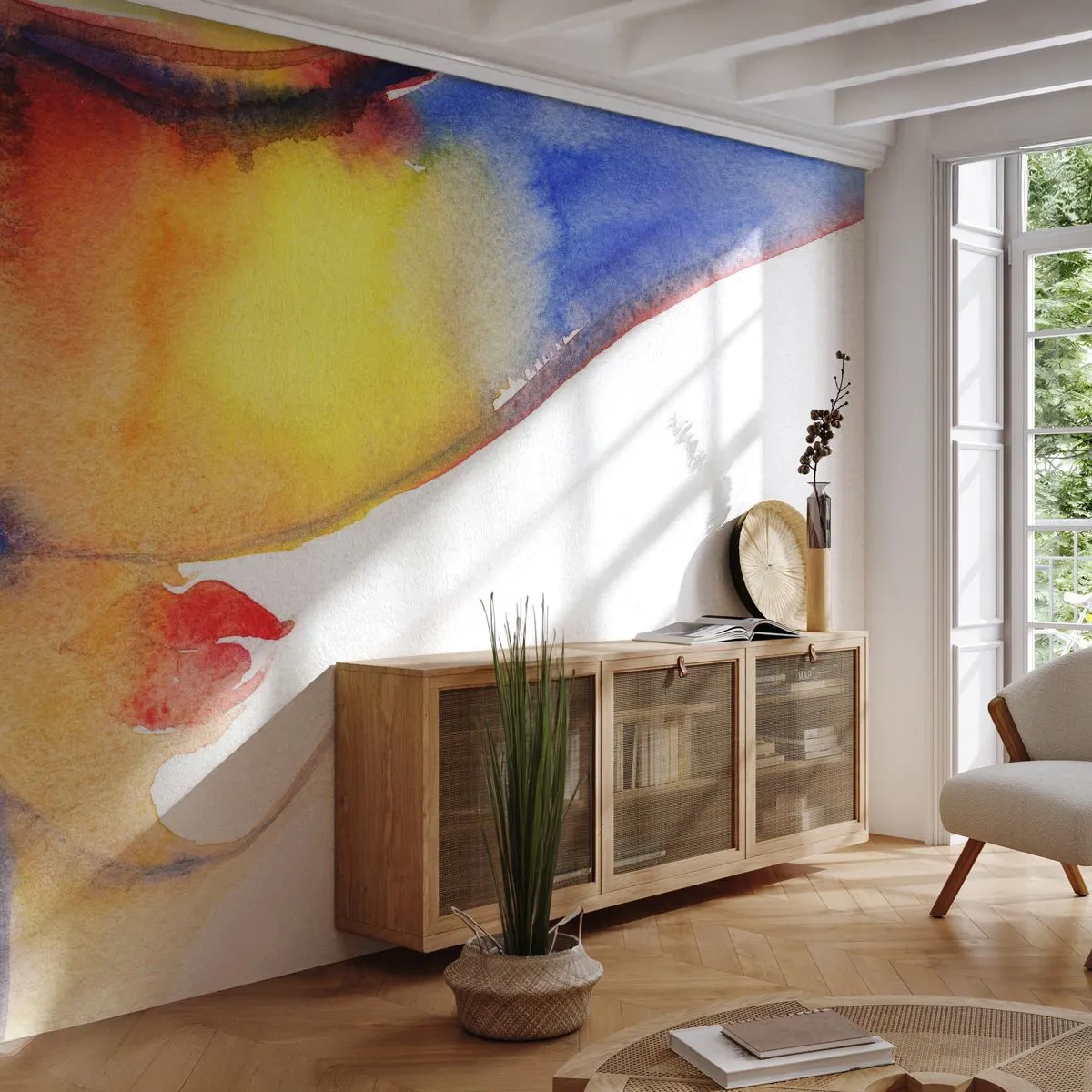 Fotomural Premium Canvas - Retrato de una dama    - Abstracción, Mujer, Sombrero - 150x105 cm