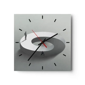 Reloj de pared - Reloj de vidrio - Ser sabio no es una labor sencilla - 40x40 cm