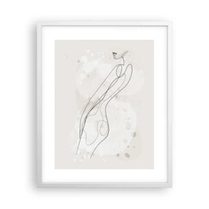 Póster en marco blanco - Una mirada no dice nada y al mismo tiempo lo dice todo - 40x50 cm