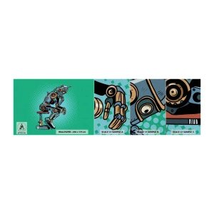 Muestra de fotomural Premium Sand - Sobre la esencia del ser - Abstracción, robot inteligente, Para niños - 100x30 cm