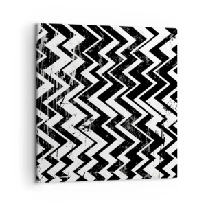 Cuadro sobre lienzo - Impresión de Imagen - Zig-blanco, zag-negro - 50x50 cm