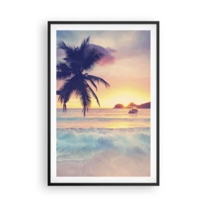 Póster en marco negro - Atardecer en la bahía - 61x91 cm