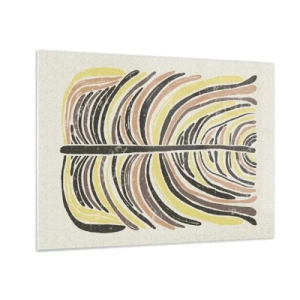Cuadro sobre vidrio - Impresiones sobre Vidrio - Abstracción orgánica en tonos terrosos cálidos sobre un fondo claro. - 70x50cm - Abstracción vibrante - Decoración de pared moderna para salón y dormitorio ARTTOR