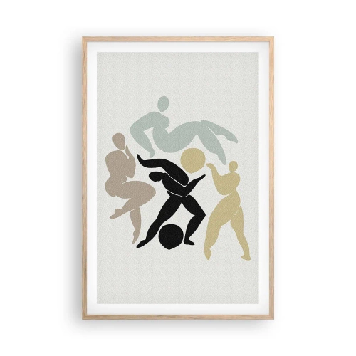 Póster en marco roble claro - Movimiento para la salud y la belleza - 61x91 cm