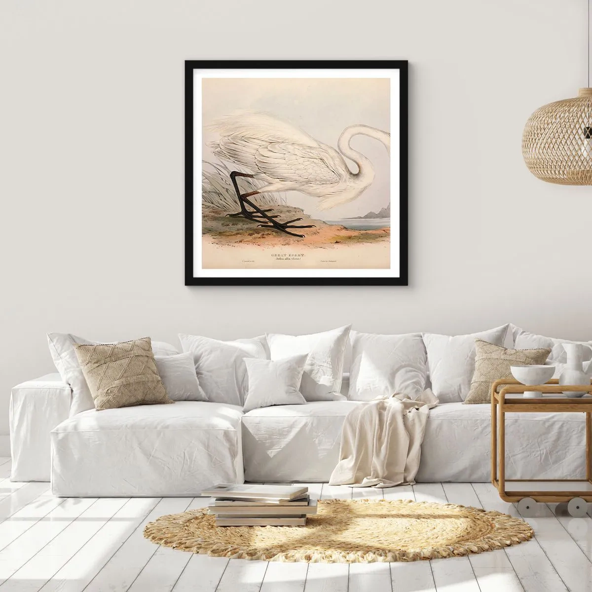 Póster en marco negro - Dama de los juncos - 50x50 cm