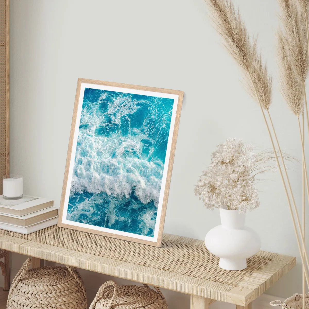 Póster en marco roble claro - Alegre y con mucho brío - 70x100 cm