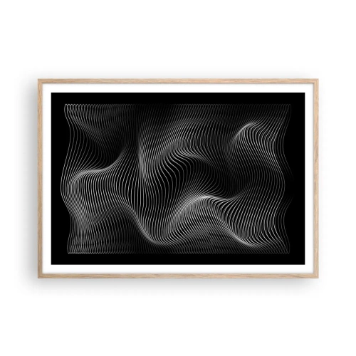 Póster en marco roble claro - La danza de la luz en el espacio - 100x70 cm