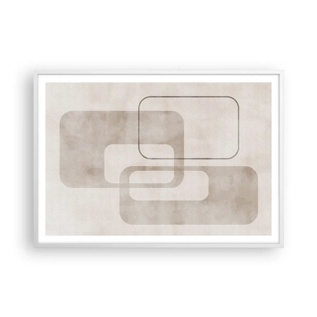 Póster en marco blanco - Fuga geométrica - 100x70 cm