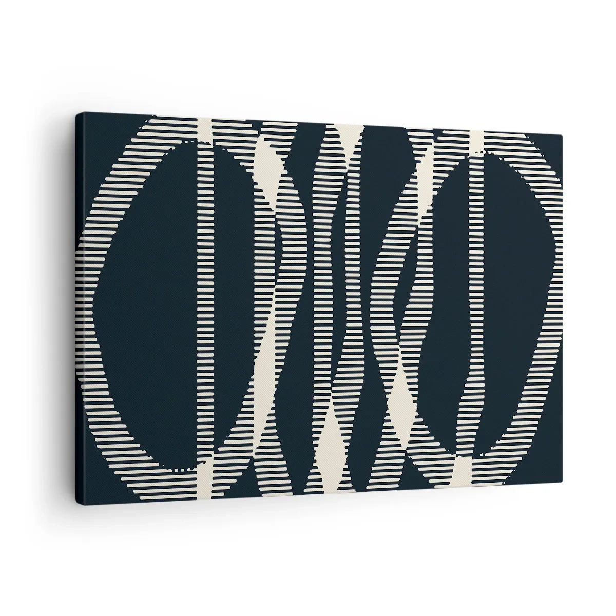 Cuadro sobre lienzo - Impresión de Imagen - Líneas geométricas en tonos claros sobre un fondo oscuro. - 70x50cm - Un intento de romper la oscuridad - Decoración de pared moderna para salón y dormitorio ARTTOR