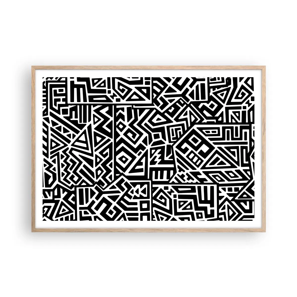 Póster en marco roble claro - Composición precolombina - 100x70 cm