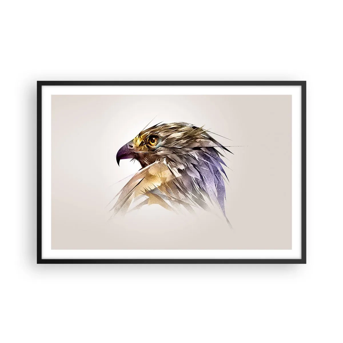 Póster en marco negro - Retrato de un guerrero - 91x61 cm