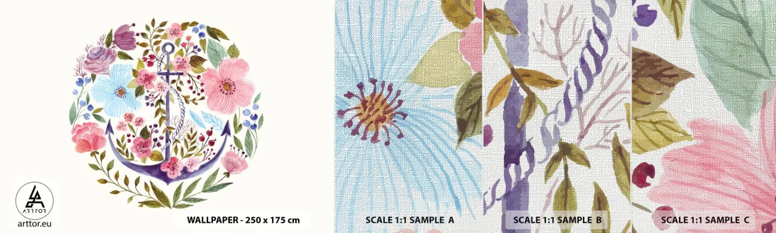 Muestra de fotomural Premium Canvas - El sueño reparador de un marinero - Ancla, bohemia, Playa - 100x30 cm