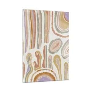 Cuadro sobre vidrio - Impresiones sobre Vidrio - Formas abstractas coloridas que se asemejan a secciones transversales de minerales - 50x70cm - Cortes transversales llenos de color - Decoración de pared moderna para salón y dormitorio ARTTOR