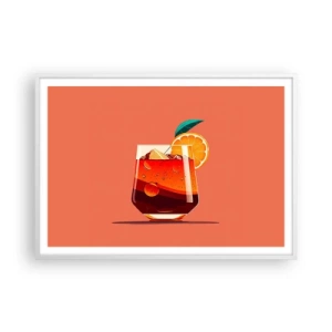 Póster en marco blanco - Refresco de verano - 100x70 cm
