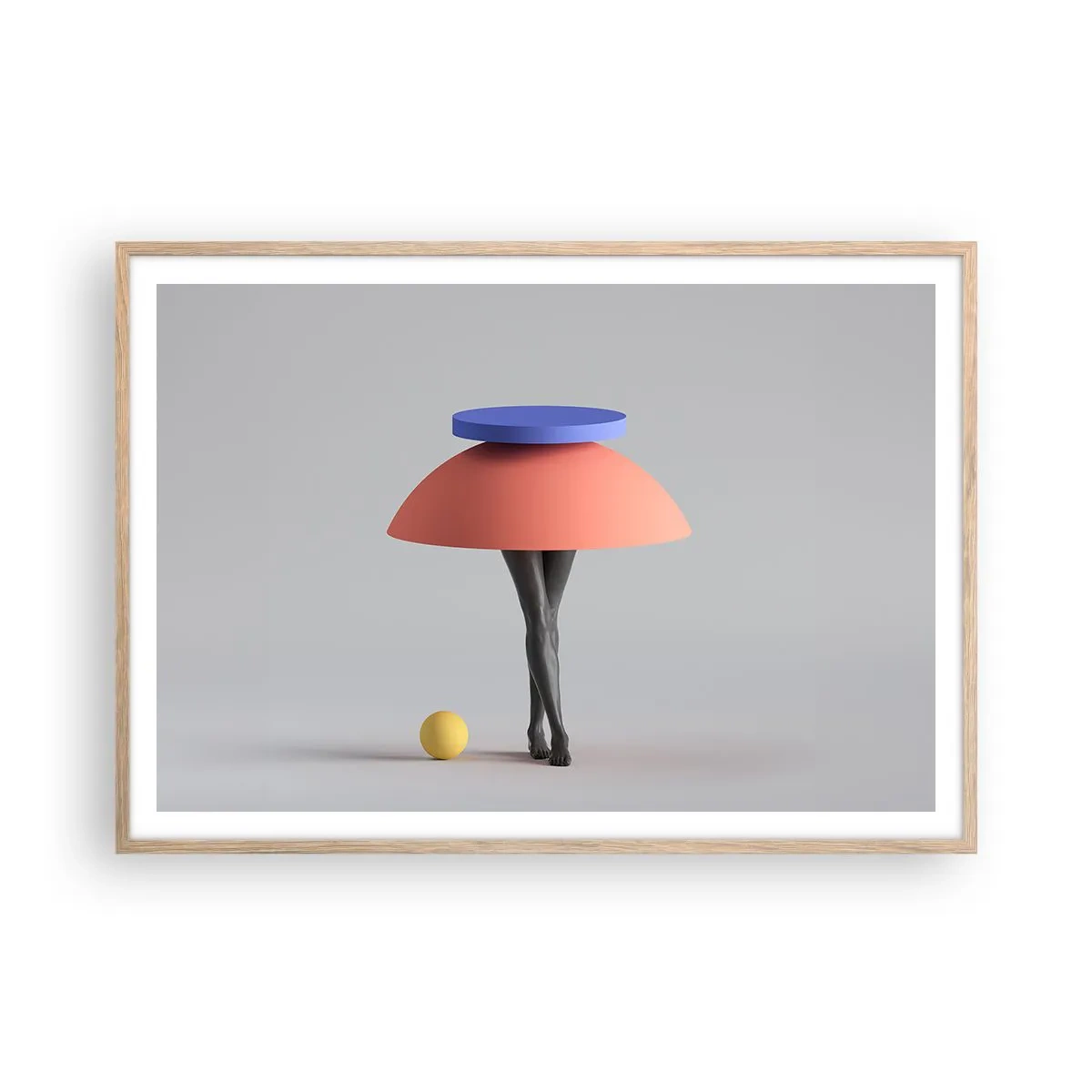 Póster en marco roble claro - Composición surrealista - 100x70 cm